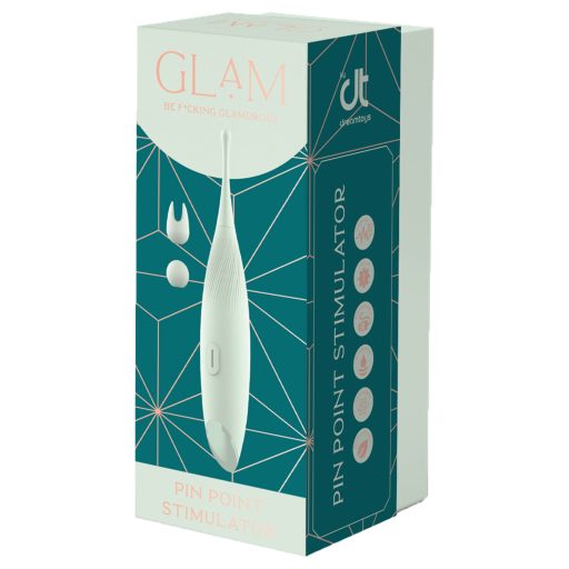 Glam - pontszerű csiklóizgató vibrátor cserélhető fejjel (zöld)