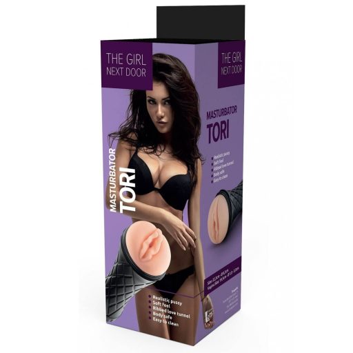 The Girl Next Door Tori - élethű műpunci tokban (natúr-fekete)