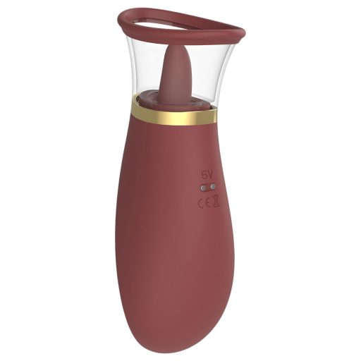 Dreamtoys Roxy - léghullámos szívó-nyaló csiklóizgató vibrátor (bordó)