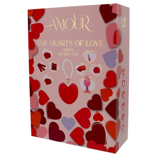 Dreamtoys Amour - szív vibrátor ajándékszett (piros)