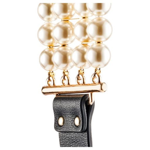 Allure - gyöngyös nyakörv pórázzal (fekete)