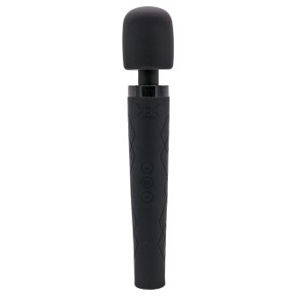 Pixey Deluxe Black Velvet - wand vibrátor M (fekete)