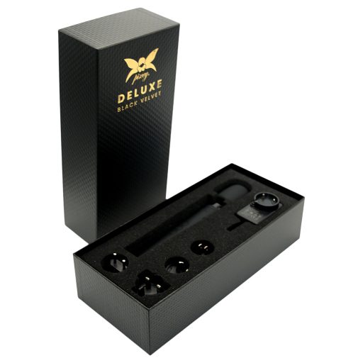 Pixey Deluxe Black Velvet - wand vibrátor M (fekete)