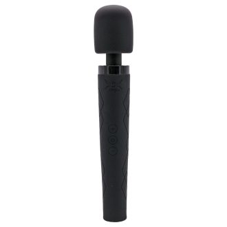 Pixey Deluxe Black Velvet - wand vibrátor L (fekete)