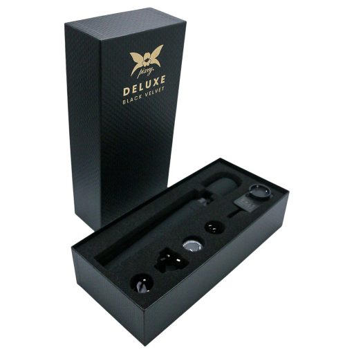 Pixey Deluxe Black Velvet - wand vibrátor L (fekete)