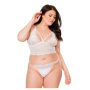 Coquette - csipkés fehérnemű szett - fehér (XL)