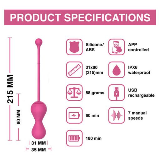 Magic Motion Kegel Master - Okos gésagolyó duó (pink)