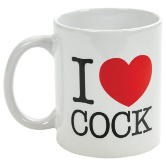 I Love Cock - bögre, erotikus ajándék (fehér)