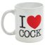 I Love Cock - bögre, erotikus ajándék (fehér)