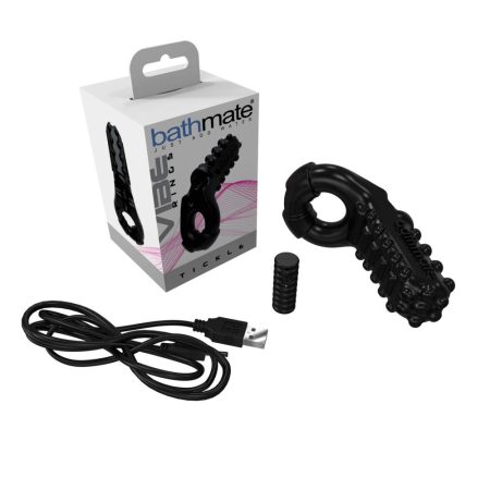 Bathmate Vibe Ring Tickle - vibrációs péniszgyűrű (fekete)