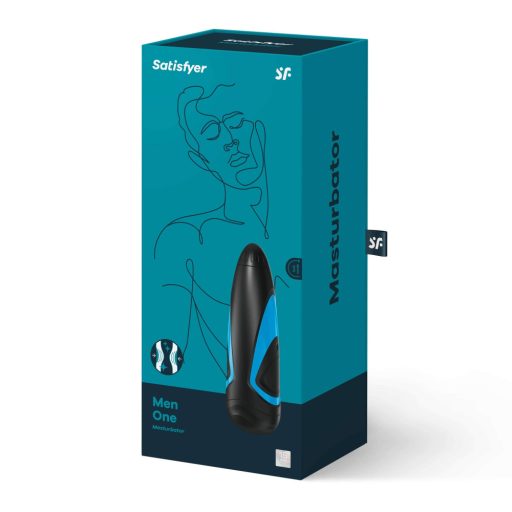 Satisfyer Men One - szívó maszturbátor (kék-fekete)