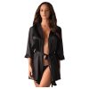 Obsessive Satinia Robe - szatén köntös szett (fekete) Obsessive Satinia Robe - szatén köntös szett (fekete)