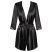 Obsessive Satinia Robe - szatén köntös szett (fekete)