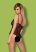 / Obsessive Slevika - elöl fűzős, nyitott csipke body (fekete)