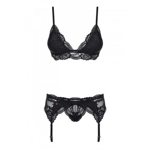 Obsessive 810-SEG-1 - csipke fehérnemű szett (fekete)