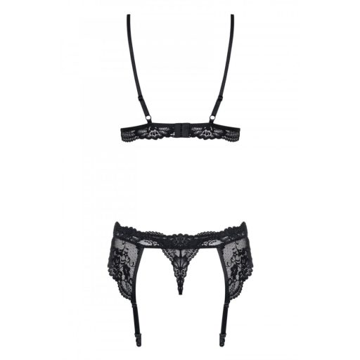 Obsessive 810-SEG-1 - csipke fehérnemű szett (fekete)