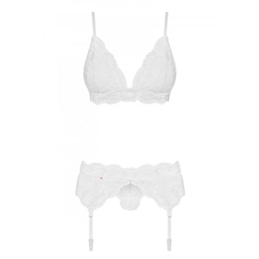 Obsessive 810-SEG-2 - csipke fehérnemű szett (fehér)