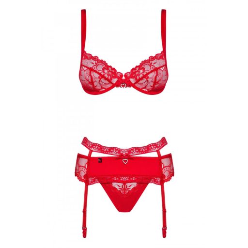 Obsessive Heartina - fehérnemű szett (piros)