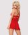 Obsessive 838-BAB-3 - pikáns csipkés babydoll és tanga (piros)