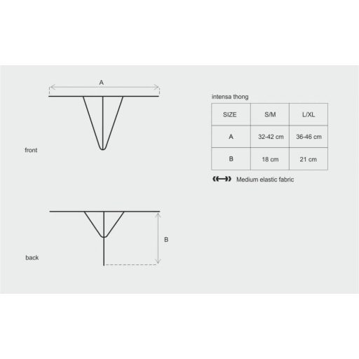 Obsessive Intensa - pántos csipke tanga (fekete)