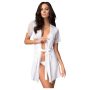   / Obsessive Miamor Robe - csipkés ujjú köntös tangával (fehér)