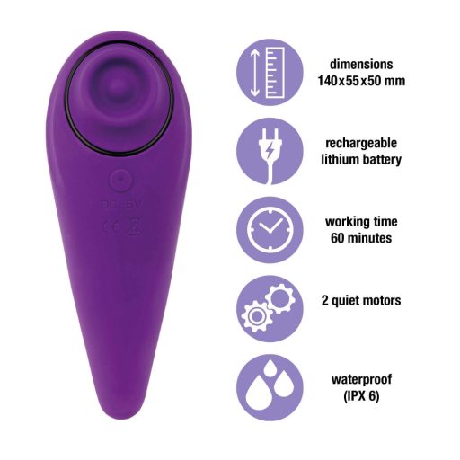 FEELZTOYS Femmegasm - akkus 2in1 csikló vibrátor, csiklóizgató (lila)