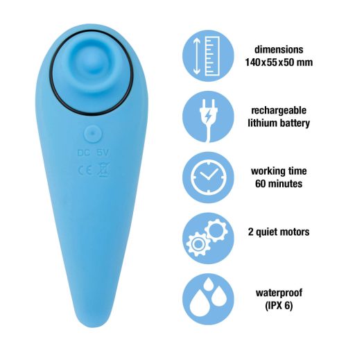 FEELZTOYS Femmegasm - akkus 2in1 csikló vibrátor (kék)