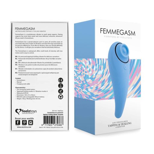 FEELZTOYS Femmegasm - akkus 2in1 csikló vibrátor (kék)