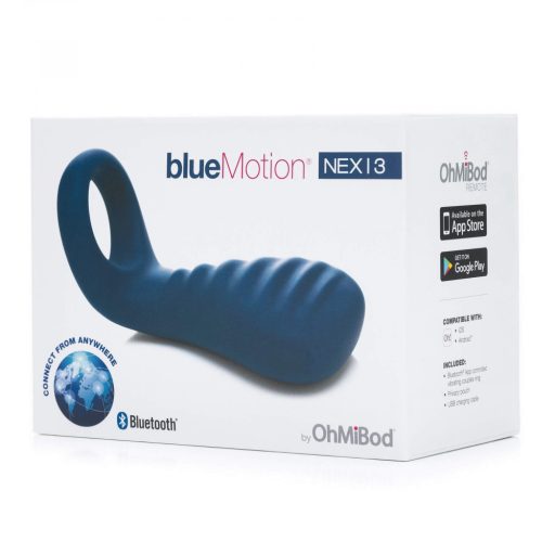 / OHMIBOD Bluemotion Nex 3 - okos, vibrációs péniszgyűrű (kék)