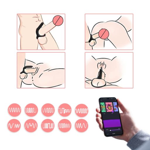 Magic Motion Rise - App-vezérelt vibrációs péniszgyűrű (fekete)