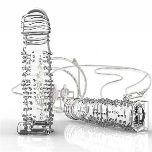 Lonely - vibrációs, tüskés péniszköpeny (átlátszó)