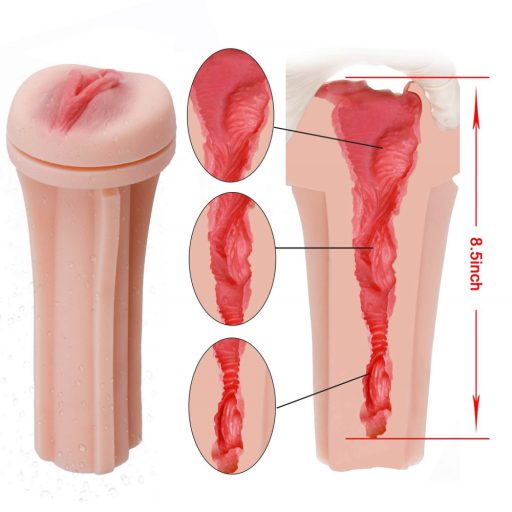 Tracy's Dog 3D Stroker - élethű műpunci tokban (fehér-natúr)